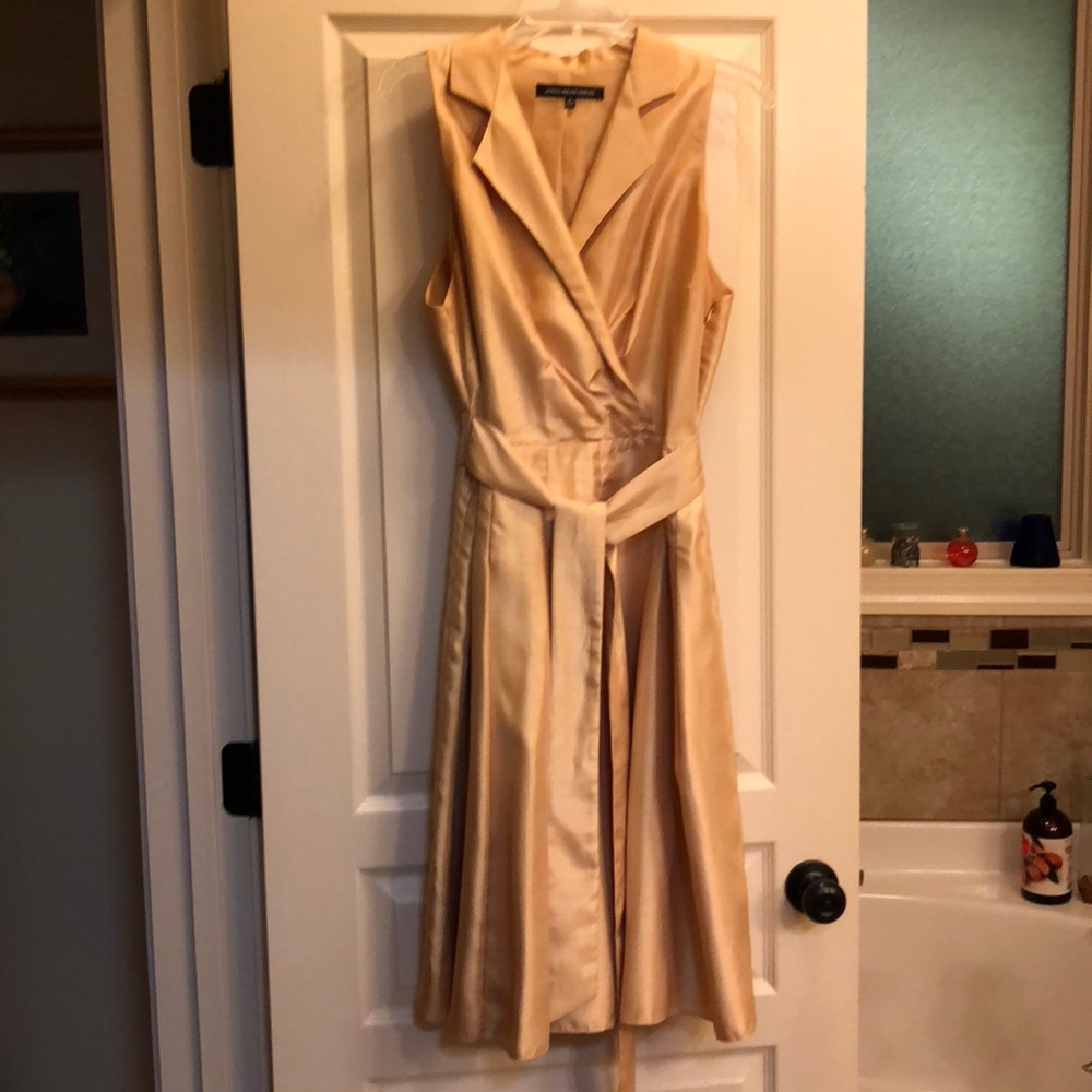 Yellow satin dress